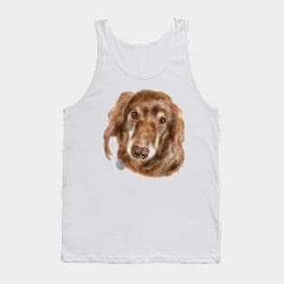 Happy Long Hair Dachshund Pup Tank Top